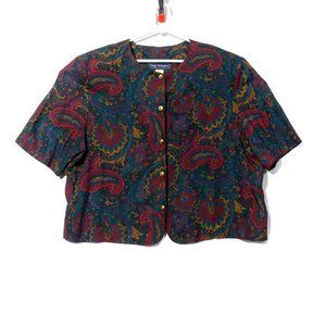 Vintage Maggie Mcnaughton Paisley Bolero Jacket Size 22W